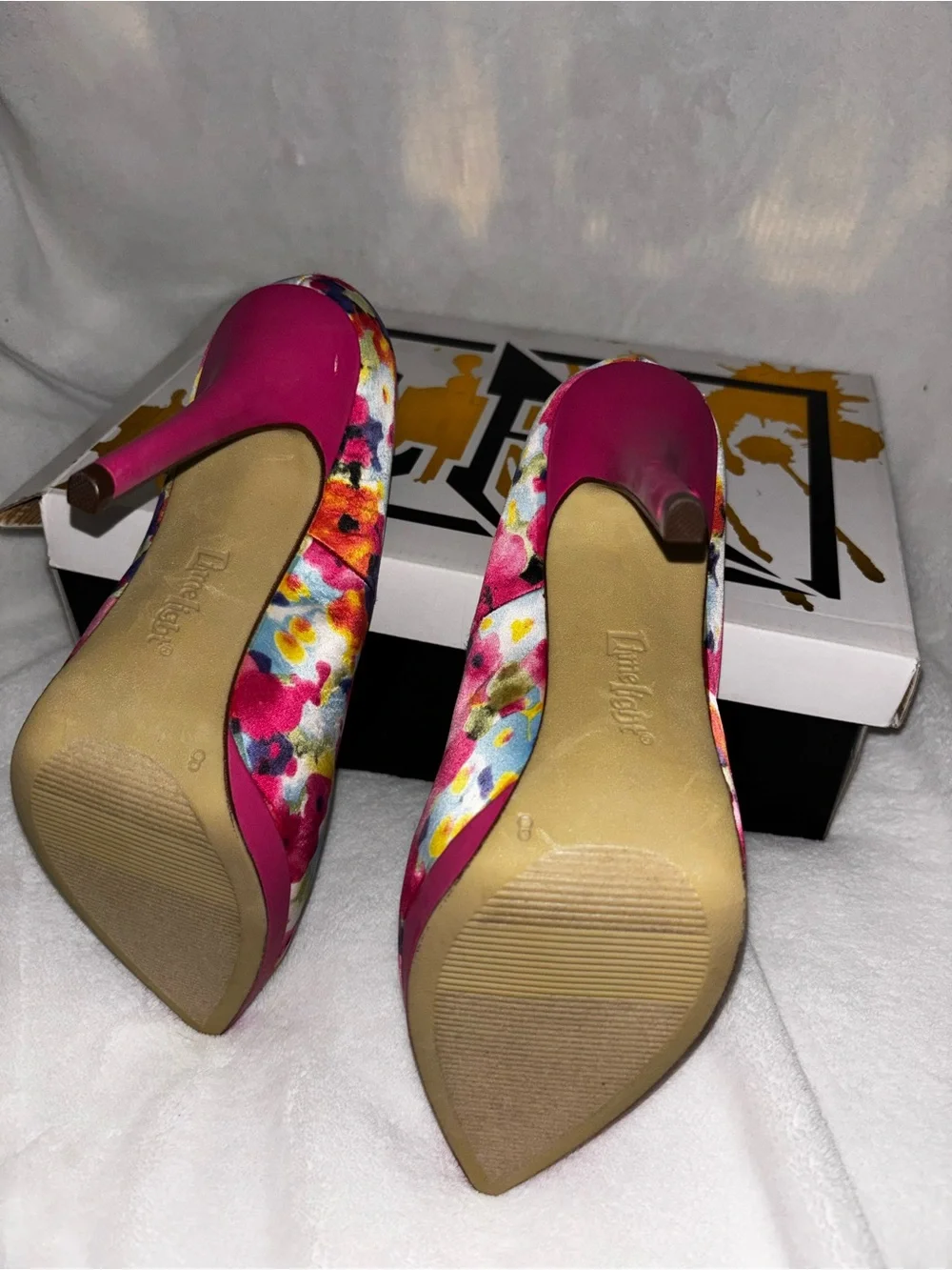 Limelight Pink Floral Satin Pointed Toe Stilettos